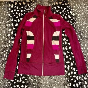 EUC Lululemon Burgundy Fitted Scuba Jacket 10